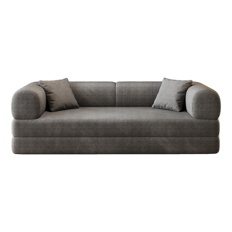 Corduroy Convertible Futon Sleeper Sofa - Gray