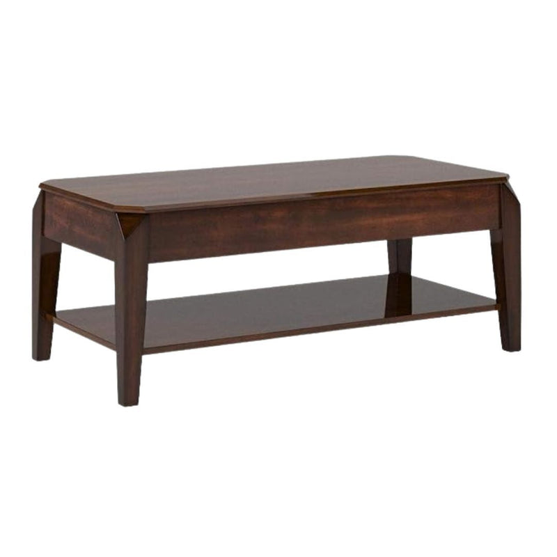 Lift Top Coffee Table With Shelf - Dark Brown