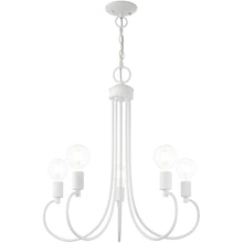 Load image into Gallery viewer, 26" Five Light Dimmable Chandelier With Shades - White
