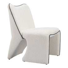 Load image into Gallery viewer, 29" Modern Faux Shearling And Upholstered Side Chair - Ivory
