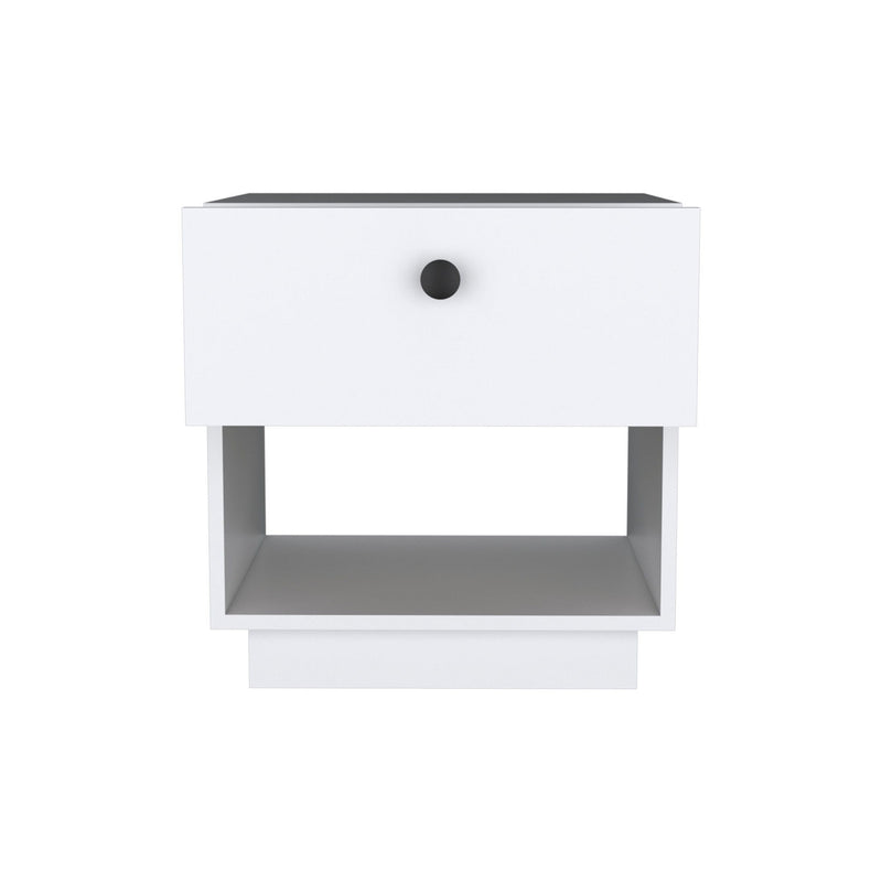 20" One Drawer Faux Wood Nightstand - White
