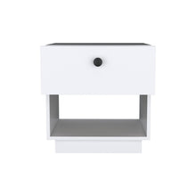 Load image into Gallery viewer, 20" One Drawer Faux Wood Nightstand - White
