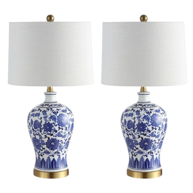 26" Novelty Table Lamps With Globe Shades (Set of 2) - Blue