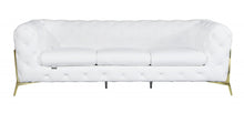 Load image into Gallery viewer, Italian Leather Sofa / Silver Legs - White
