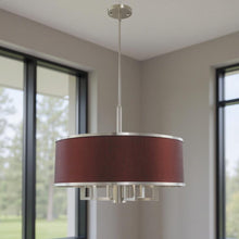 Load image into Gallery viewer, 20" Seven-Light Dimmable Chandelier With Shades - Nickel
