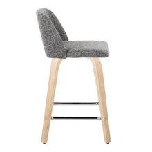 Load image into Gallery viewer, Toriano - Contemporary Fixed Height Counter Stool With Swivel With Square Footrest (Set of 2)
