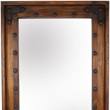 Load image into Gallery viewer, Solid Wood Rustic Framed Accent Mirror - Brown / Rust
