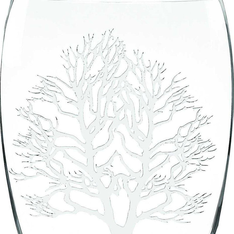 Tree Of Life Oval Free Table Vase - Clear / White