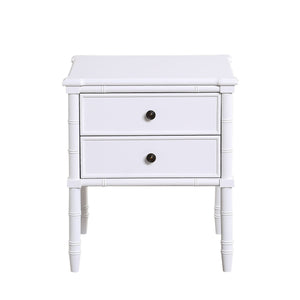 Emmett - 2 Drawer Nightstand With Carved Legs - White