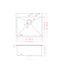 Load image into Gallery viewer, Drop In Kitchen Sink, 16 Gauge Stainless Steel, Single Bowl, Topmount Basin
