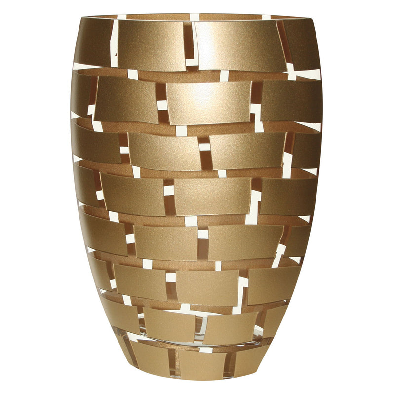 Geometric Oval Free Table Vase - Gold / Gold