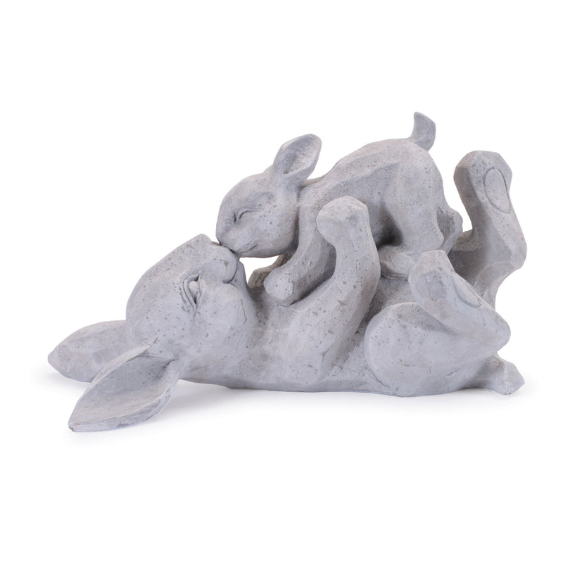 Polyresin Rabbit Figurine (Set of 2) - Gray