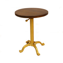 Load image into Gallery viewer, Solid Wood Round End Table - Gold And Elm
