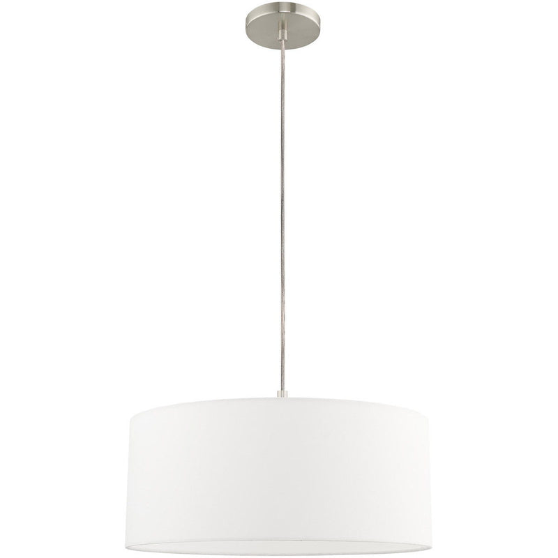 12" Dimmable Chandelier With Shades - Nickel
