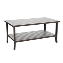 Load image into Gallery viewer, Rectangular Outdoor Coffee Table, 2 Tier All Weather Patio Table - Brown
