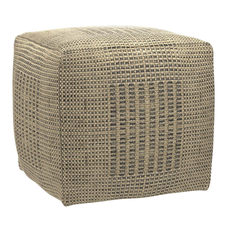 Jute Pouf Ottoman - Off White
