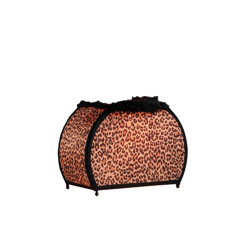 Funky Leopard Pattern Novelty Table Lamp - Brown And White