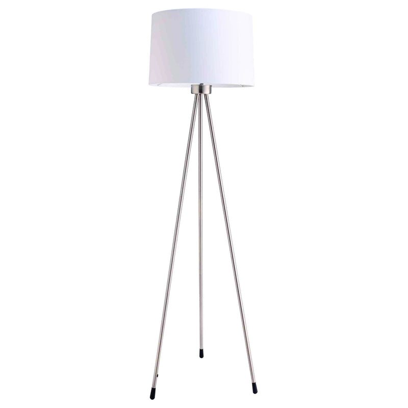 Tripod Floor Lamp With White Drum Shade - White