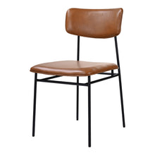 Load image into Gallery viewer, Upholstered Leather Open Back Dining Side Chair - Brown / Black
