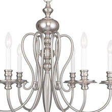 Load image into Gallery viewer, 24'' Six Light Dimmable Chandelier With Shades - Nickel / Pearl Silver
