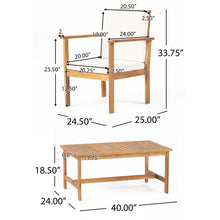Load image into Gallery viewer, 3 Piece Patio Set With Slatted Design, 2 Club Chairs And Coffee Table - Brown
