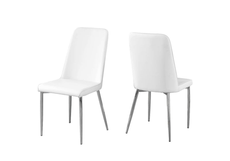 Upholstered Faux Leather Dining Room Side Chairs (Set of 2) - White