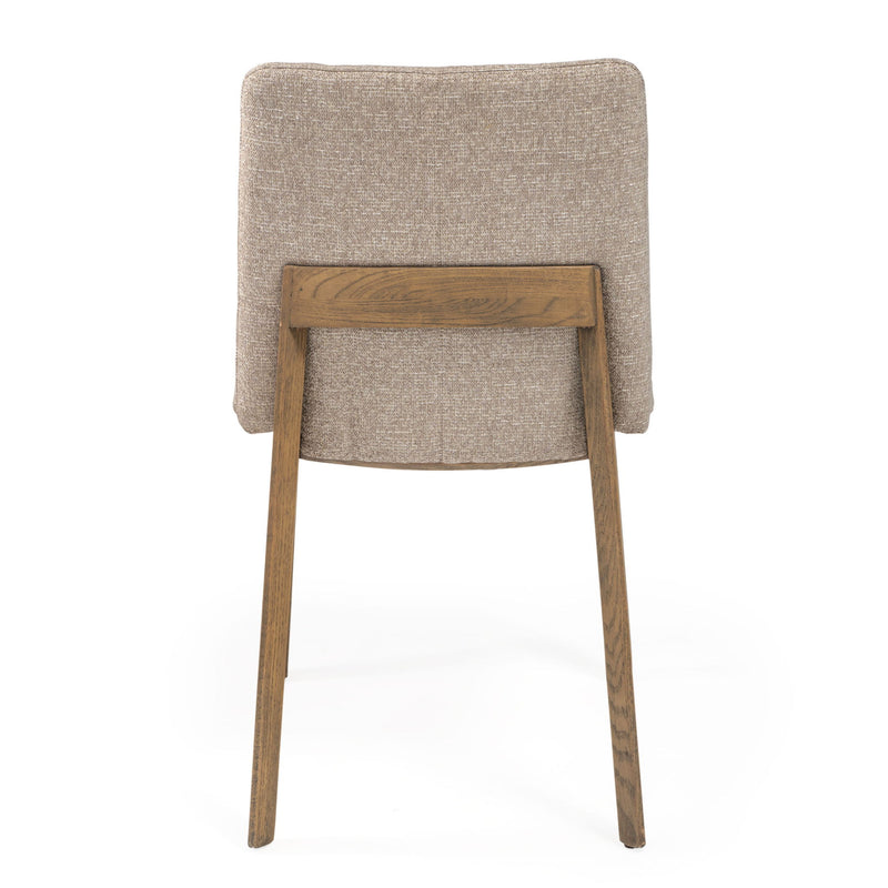 Upholstered Fabric Open Back Dining Side Chairs (Set of 2) - Beige