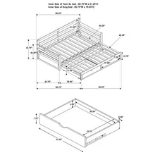 Load image into Gallery viewer, Twin Long 2 Drawer Daybed With Extendable Trundle, Storage Drawers, Fits Standard Mattress - Gray
