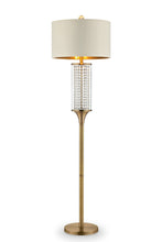 Load image into Gallery viewer, Column Floor Lamp With Off-White Drum Shade - Gold
