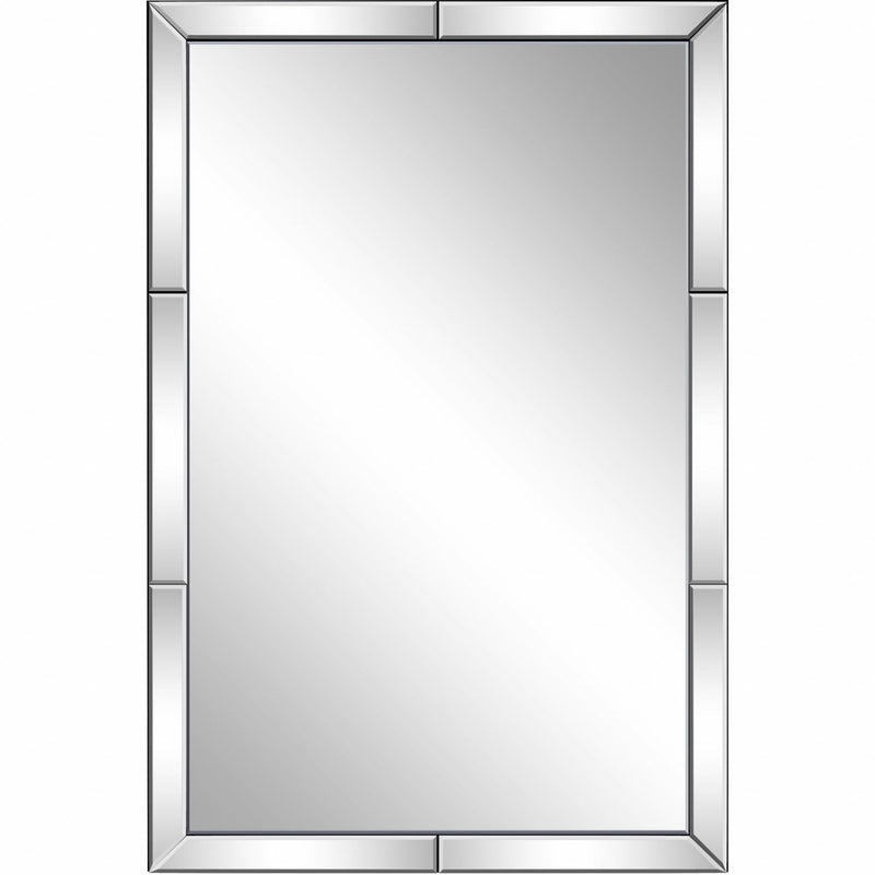 36" Beveled Glass Panels Framed Accent Mirror - Clear
