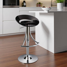 Load image into Gallery viewer, Contemporary Metal And Heavy Duty Plastic Low Back Adjustable Height Bar Chair - Black
