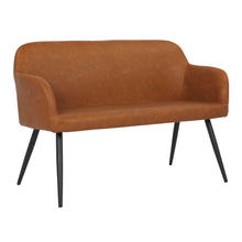 Load image into Gallery viewer, Daniella - Industrial High Back Bench - Black / Camel
