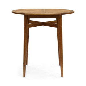 Outdoor Acacia Wood Bar Table With Slat Top