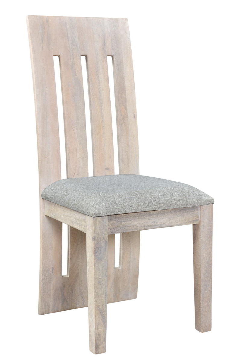 Fabric Wood Slat Back Dining Side Chairs (Set of 2) - Natural