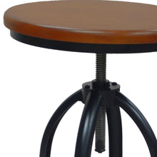 Load image into Gallery viewer, Swivel Backless Adjustable Height Bar Chair With Footrest 30" - Chestnut And Black
