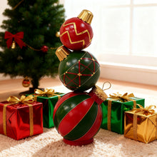 Load image into Gallery viewer, Classic Stacked Christmas Ball Decoration With Durable Construction - Red
