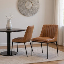 Load image into Gallery viewer, Wood Dining Parsons Chairs (Set of 2) - Tan / Black
