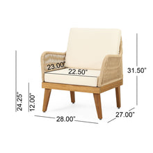Load image into Gallery viewer, Outdoor Club Chair With Rope Weave Design - Teak
