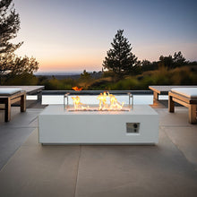 Load image into Gallery viewer, Outdoor Concrete Propane Gas Rectangle Fire Pit Table
