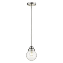 Load image into Gallery viewer, Metal Hanging With Round Clear Glass Shade - Silver
