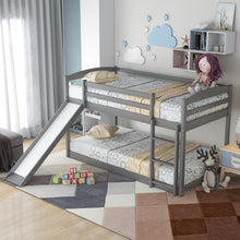 Load image into Gallery viewer, Twin over Twin Bunk Bed with Convertible Slide and Ladder , Gray(Old SKU:WF281725AAE)
