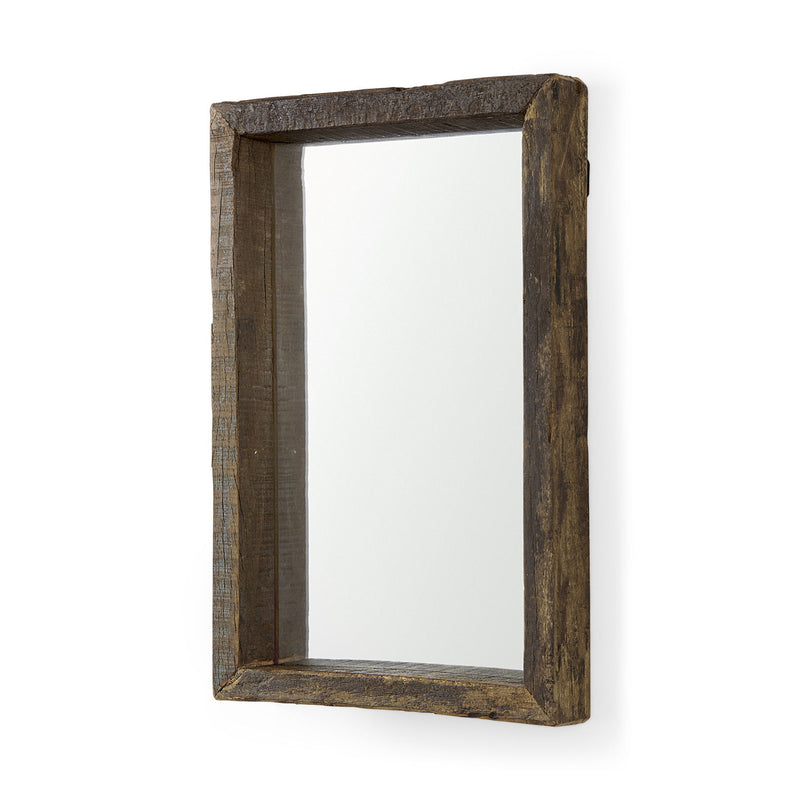18" Solid Framed Accent Mirror - Brown