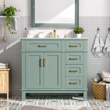 Load image into Gallery viewer, Modern Bathroom Vanity With Ceramic Sink, Soft Close Storage Cabinet
