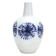 Load image into Gallery viewer, Geometric Medallion Urn Vase - White / White
