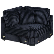 Load image into Gallery viewer, 1 Piece Corner Wedge Only Texture Upholstered Modular Living Room Furniture - Black

