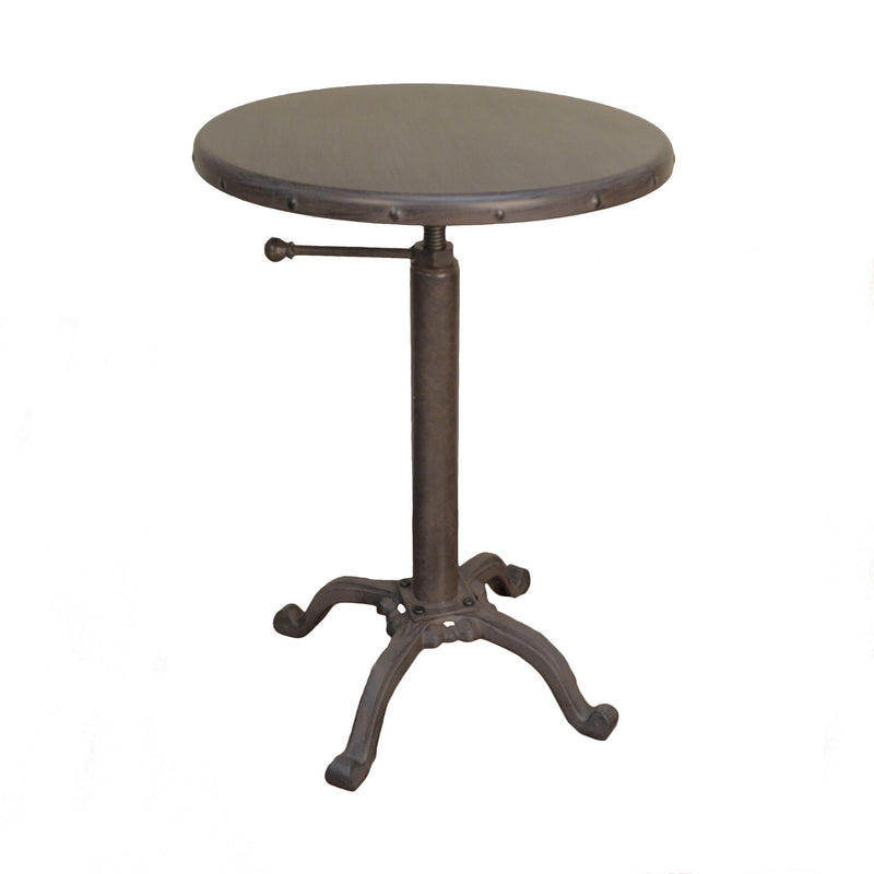 Iron Industrial Round End Table - Dark Gray