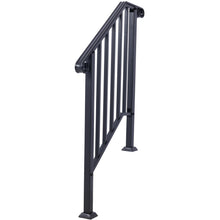 Load image into Gallery viewer, Handrails For Outdoor Steps, Fit 2 Or 3 Steps Outdoor Stair Railing, Wrought Iron Handrail, Flexible Porch Railing, Transitional Handrails For Concrete Steps Or Wooden Stairs
