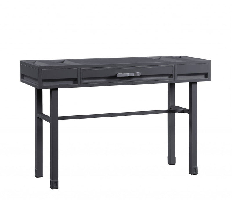 47" Iron And Wood Vanity Table - Gunmetal