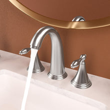Load image into Gallery viewer, Elegant 2 Handle Widespread Bathroom Faucet With Pop Up Drain And Water Supply Lines
