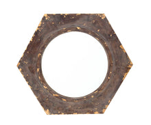 Load image into Gallery viewer, 24" Hexagon Distressed Framed Accent Mirror - Bronze
